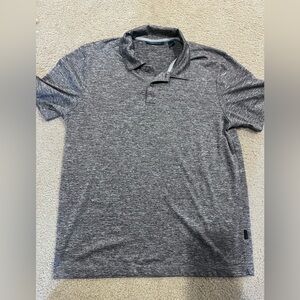 Men’s medium Perry Ellis Heather Gray Polo Shirt golf casual comfy lightweight